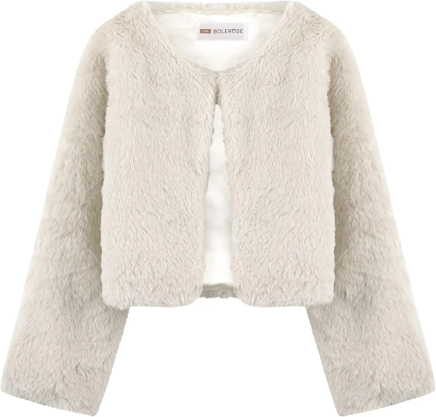 BOLEROSE Girls Cozy Faux Fur Childrens Kids Bolero Shrug Jacket Coat