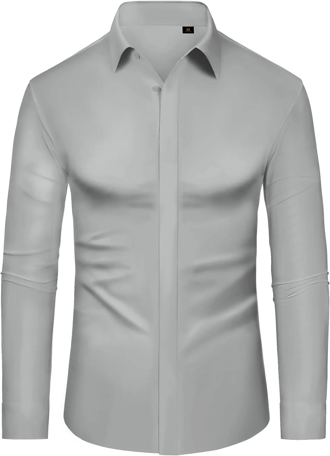 DEMEANOR Stretch Mens Dress Shirts Long Sleeve Slim Fit Dress Shirts for Men Button Down Dress Shirts Wrinkle Free