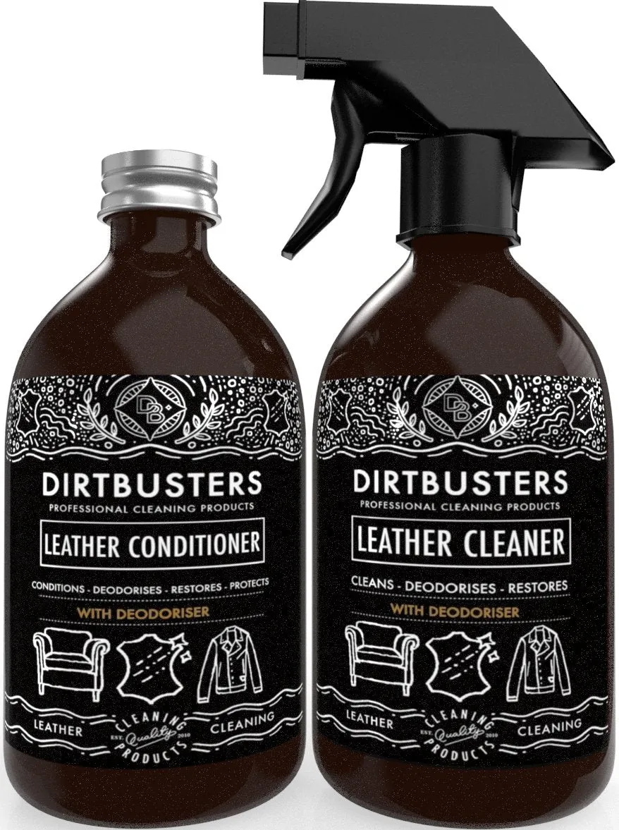 Dirtbusters Leather Deodoriser Clean & Condition Kit (x2 500ml)