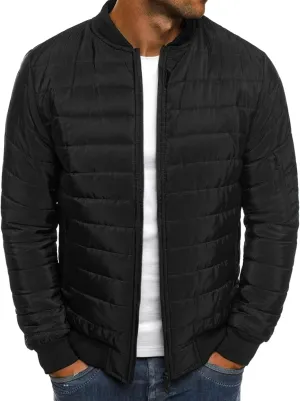 evzosrz Men's Puffer Jackets Quilted Stand Collar Lightweight Warm Baseball Collar Zipper Fall Winter Thicken Packable Coats