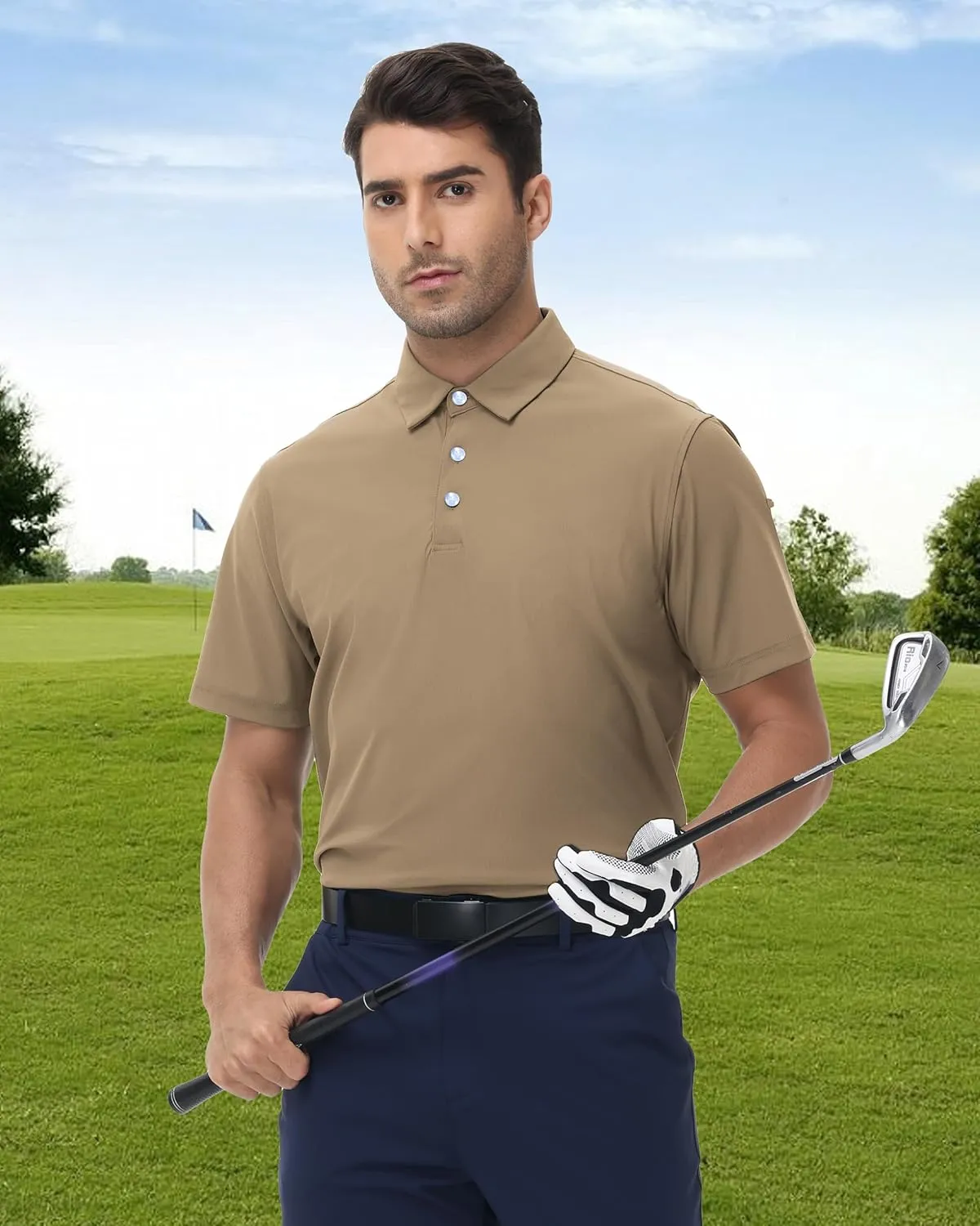 Golf Shirts for Men - Mens Polo Shirts Work Slim Dri Fit Short Sleeve, UV Protection Athletic Men Polo Shirt Moisture Wicking
