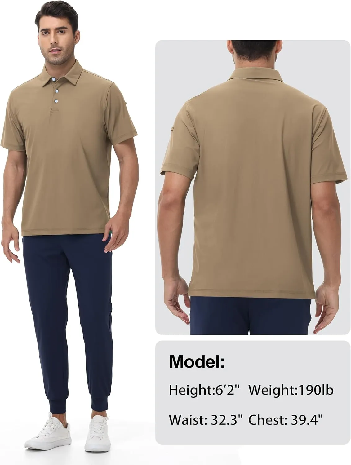 Golf Shirts for Men - Mens Polo Shirts Work Slim Dri Fit Short Sleeve, UV Protection Athletic Men Polo Shirt Moisture Wicking