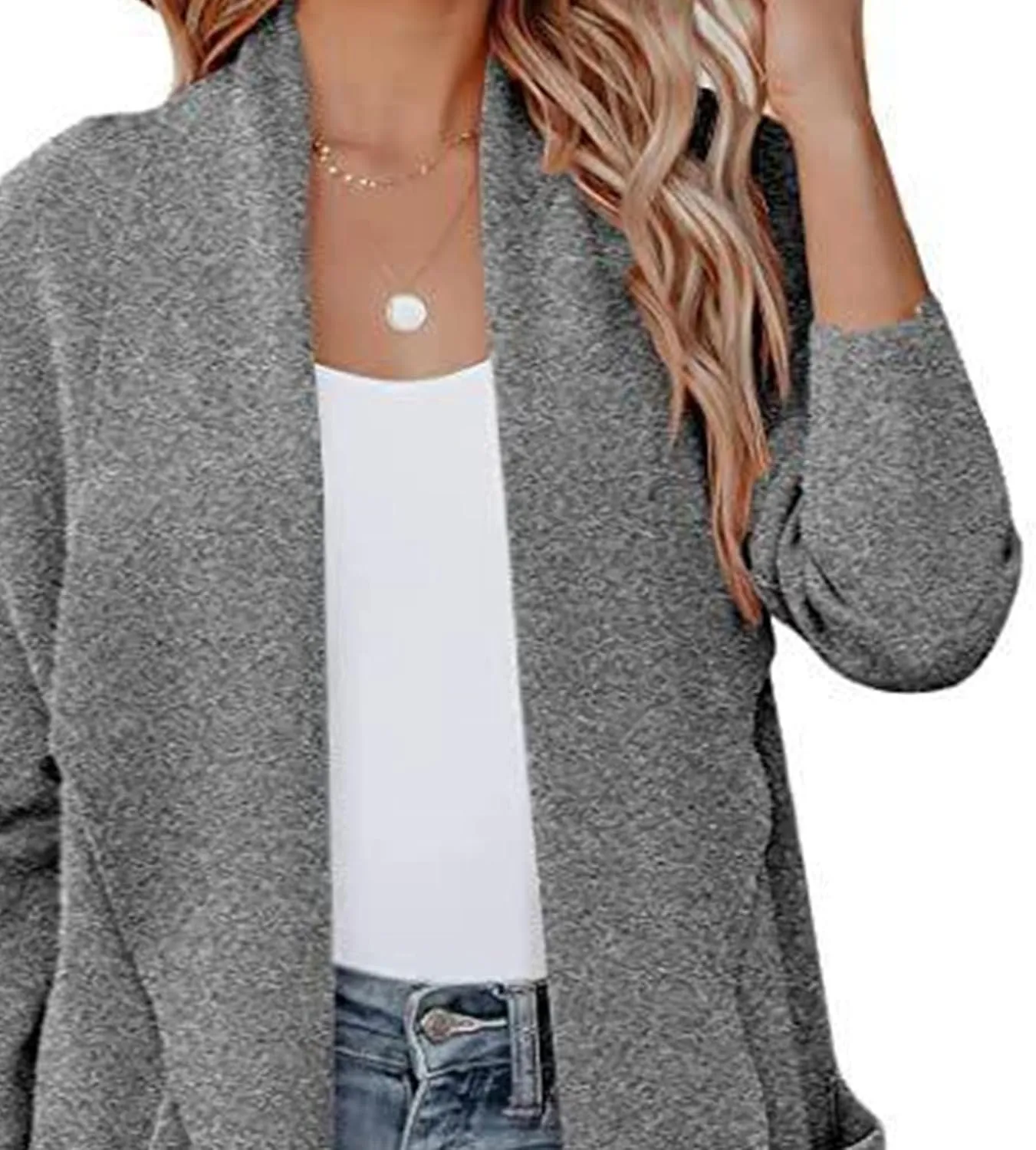 Maiyifu-GJ Women's Long Wool Blend Cardigan Sweaters Long Sleeve Lapel Casual Trench Coat Spring Fall Long Jacket Overcoat