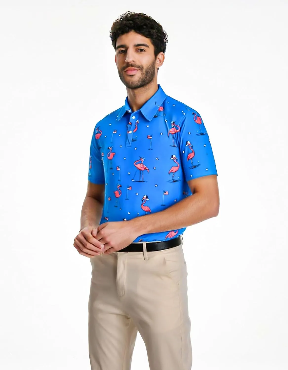 Mens Polo Golf Shirts Funny Graphics Shorts Sleeve Button Shirts