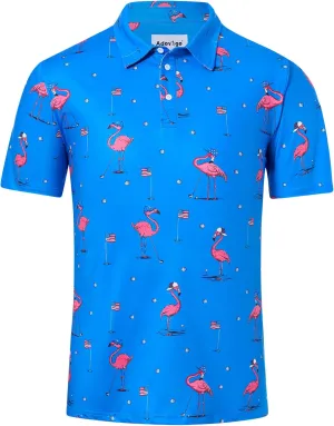 Mens Polo Golf Shirts Funny Graphics Shorts Sleeve Button Shirts
