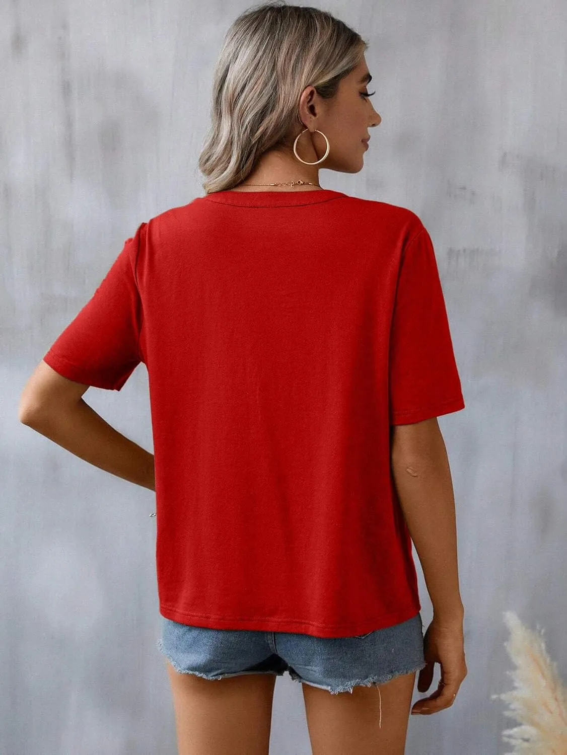 Mexican Shirts for Women Embroidered Tops Traditional Summer Blouse Floral Tunic V Neck Short Sleeve T Shirt