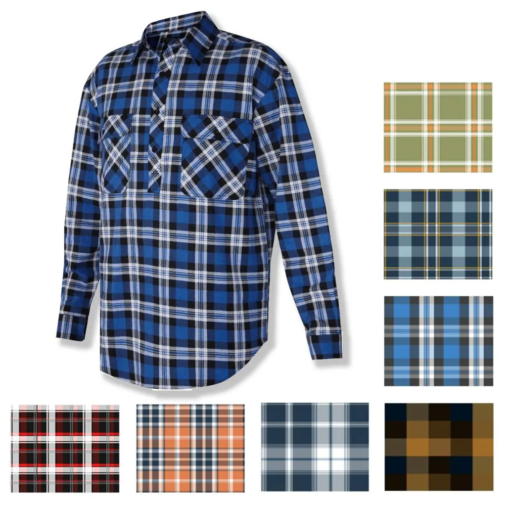 Miltons 6703L Mens Closed Front Flannelette- 3PK