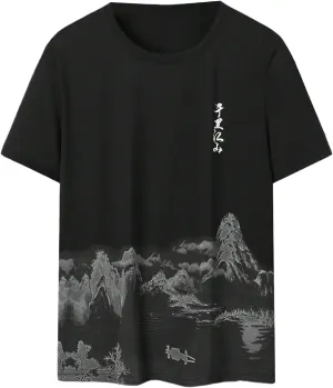 SOLY HUX Men's Graphic Print Tees Vintage T-Shirts Crewneck T Shirts Short Sleeve Casual Summer Shirt