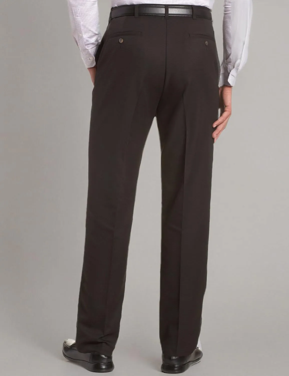 Sportoli Men's Cool Classic Fit Hidden Expandable Waist Plain Front Dress Pants