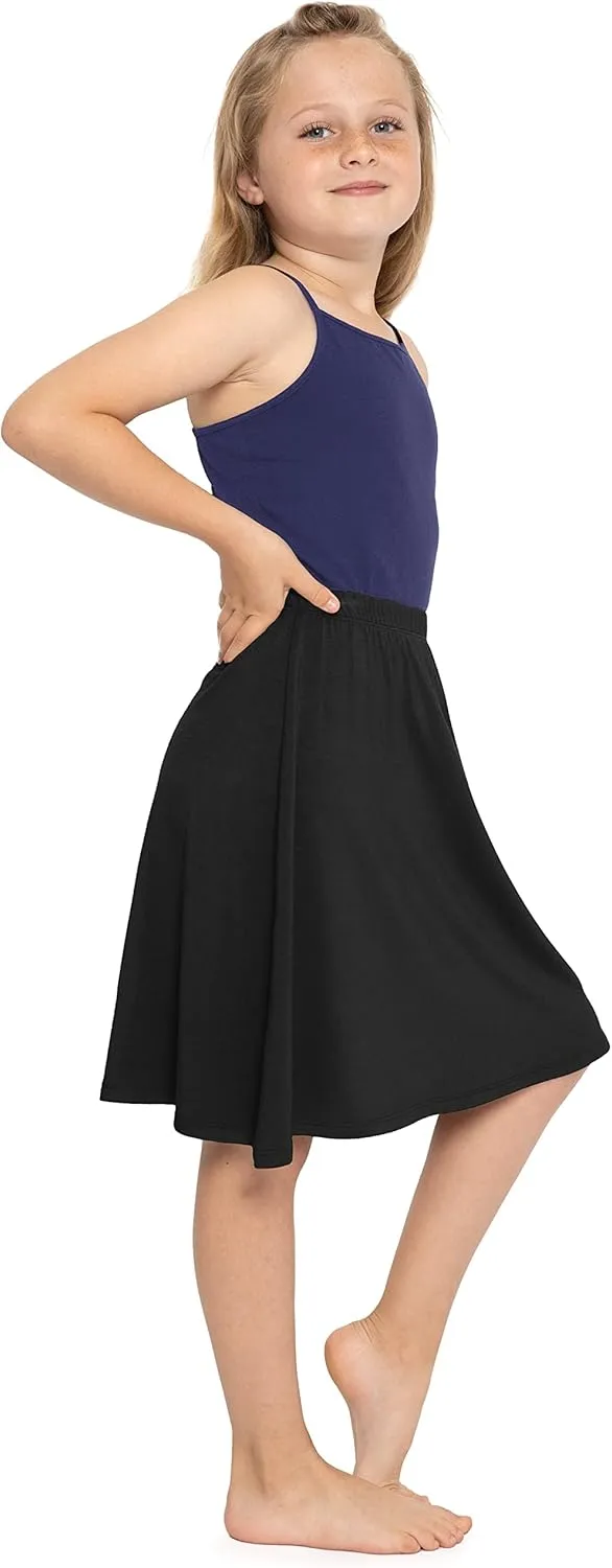 STRETCH IS COMFORT Youth Girls Flowy A-Line Skirt Knee Length and Ankle Length | Kids | Sizes 4-16