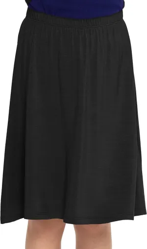 STRETCH IS COMFORT Youth Girls Flowy A-Line Skirt Knee Length and Ankle Length | Kids | Sizes 4-16