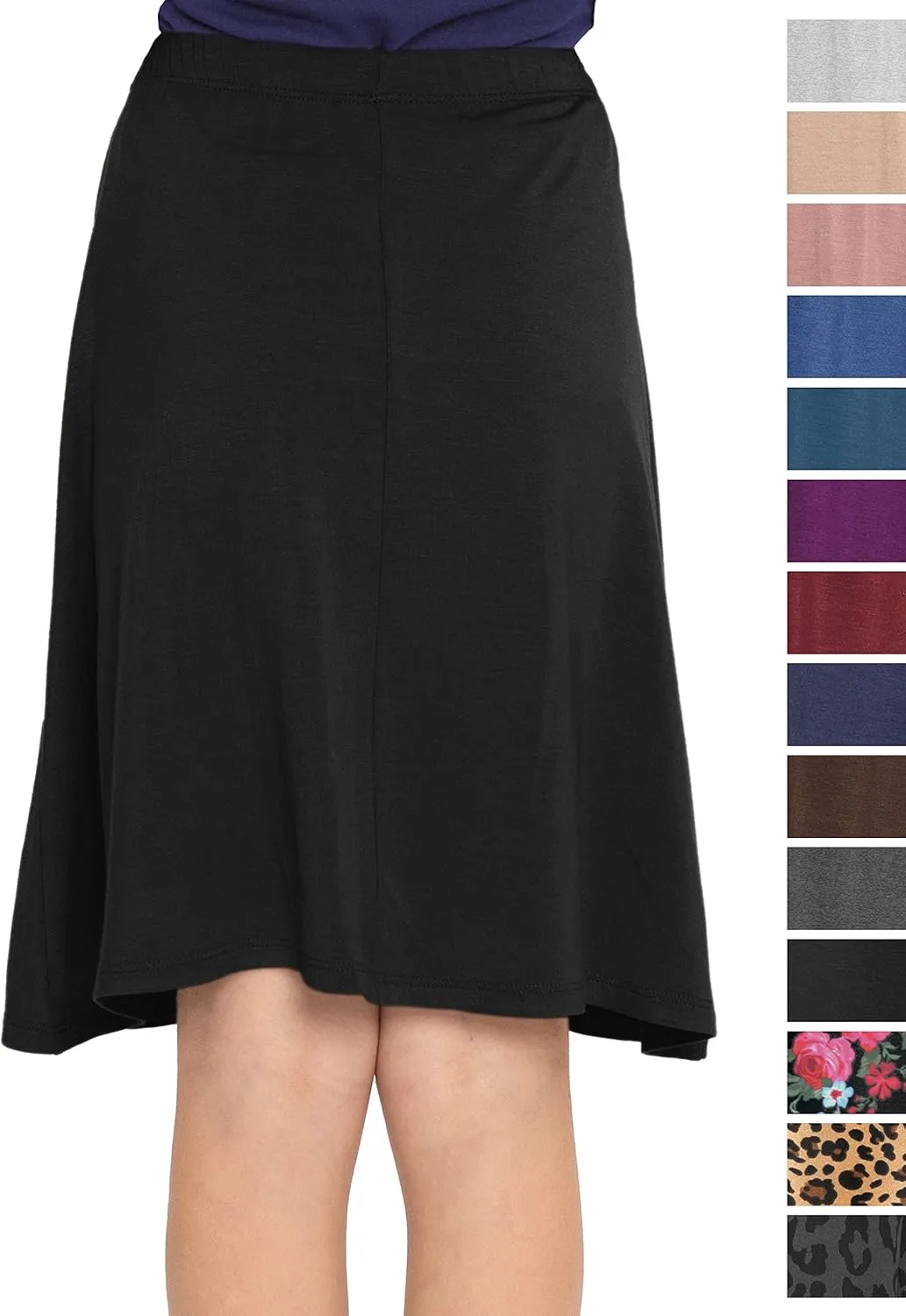 STRETCH IS COMFORT Youth Girls Flowy A-Line Skirt Knee Length and Ankle Length | Kids | Sizes 4-16