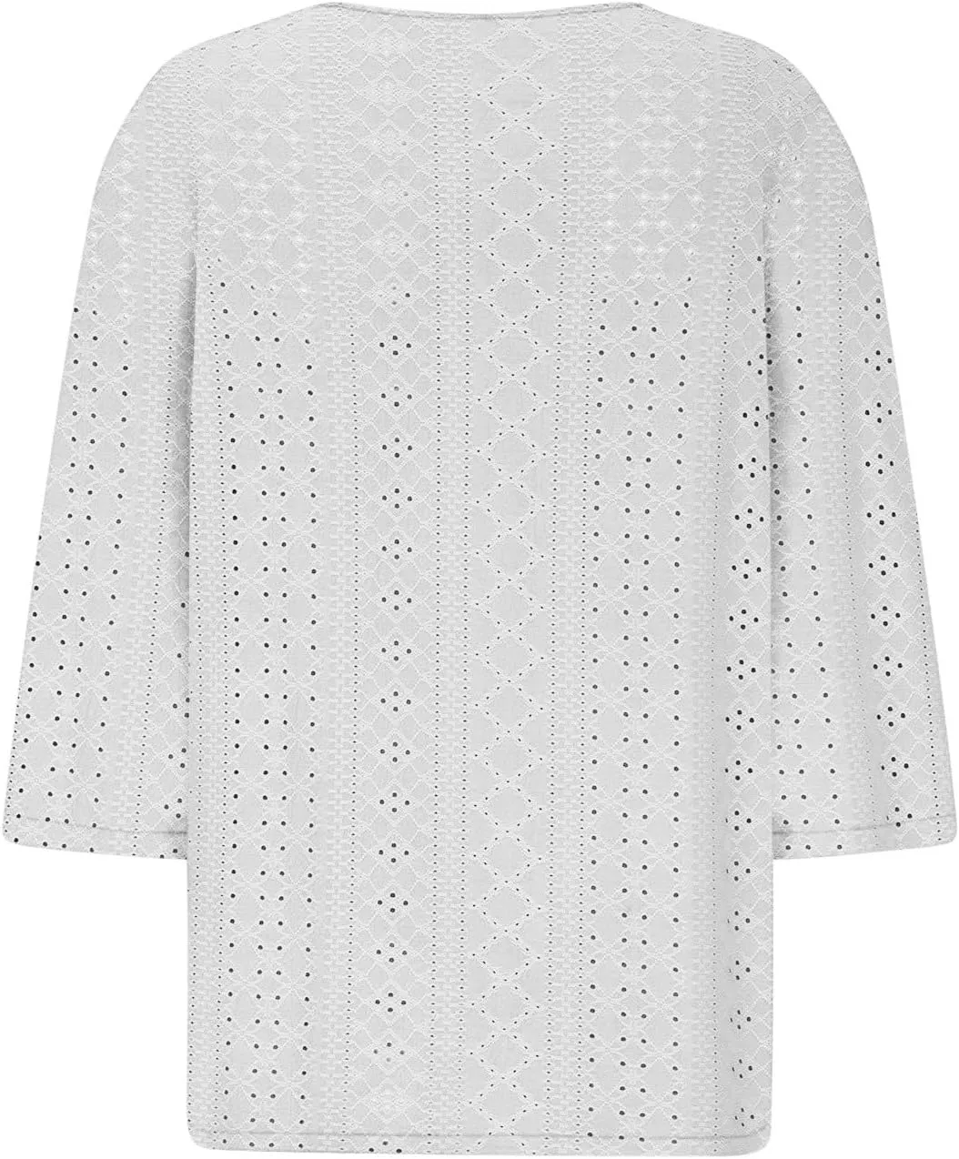 Summer Tops for Women 2025 Trendy 3/4 Sleeve v Neck Eyelet Shirts Dressy Casual Holiday Vacation Tunic Blouses