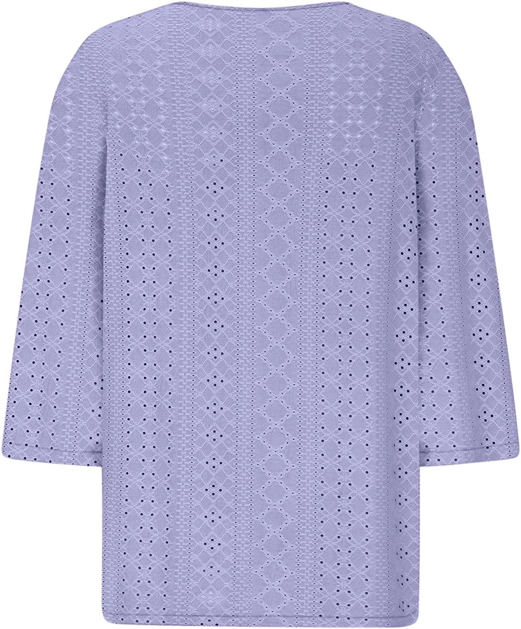 Summer Tops for Women 2025 Trendy 3/4 Sleeve v Neck Eyelet Shirts Dressy Casual Holiday Vacation Tunic Blouses