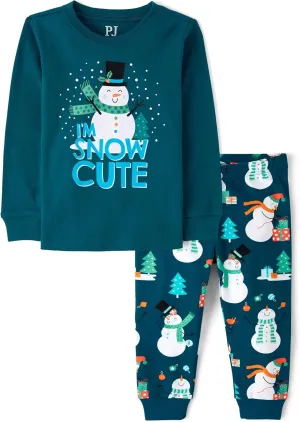The Children's Place Baby Boys' and Toddler Long Sleeve Top and Pants Snug Fit 100% Cotton 2 Piece Pajama Set