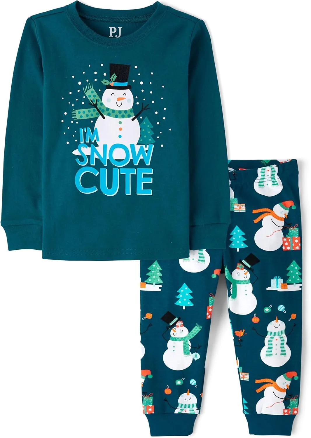 The Children's Place Baby Boys' and Toddler Long Sleeve Top and Pants Snug Fit 100% Cotton 2 Piece Pajama Set
