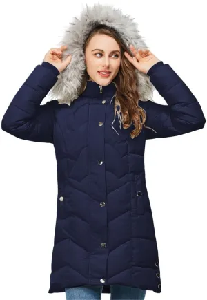 TRATENBY Women's Winter Long Puffer Coats Warm Jackets Parka With hood Waterproof
