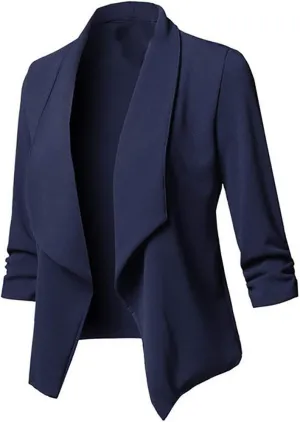 Women Business Blazers 2024 Trendy Casual Cropped Blazer Jacket Petite Open Front Office Cardigan Stylish Womens Coats