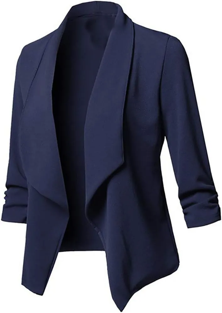Women Business Blazers 2024 Trendy Casual Cropped Blazer Jacket Petite Open Front Office Cardigan Stylish Womens Coats