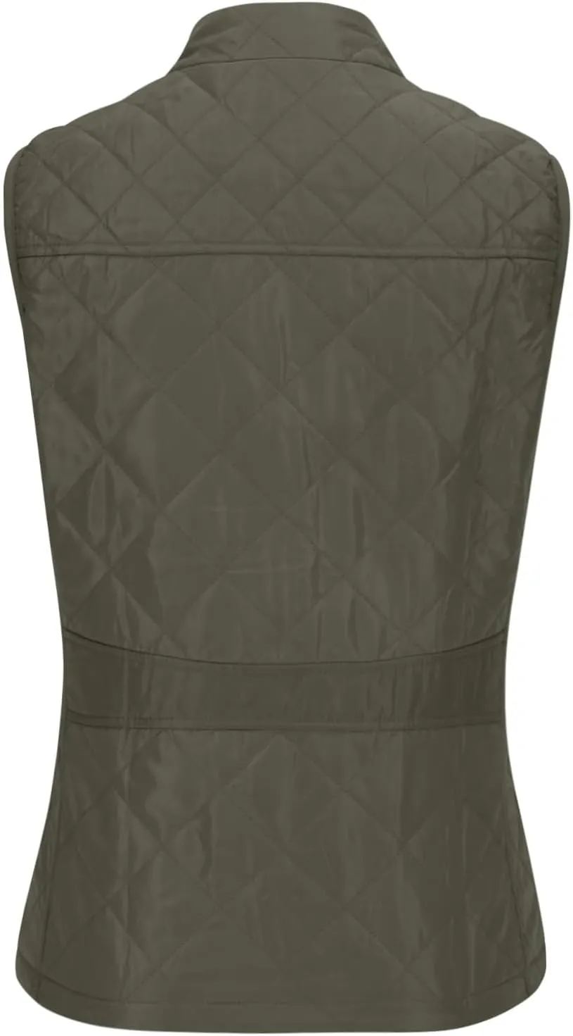 Women's Fall Winter Vest Zip Up Quilted Jackets Sleeveless Winter Coats Stand Collar Athletic Vest for Hiking Running