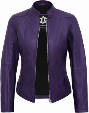 Womens Leather Jackets - Real Lambskin Stylish Motorcycle Leather Coat Women